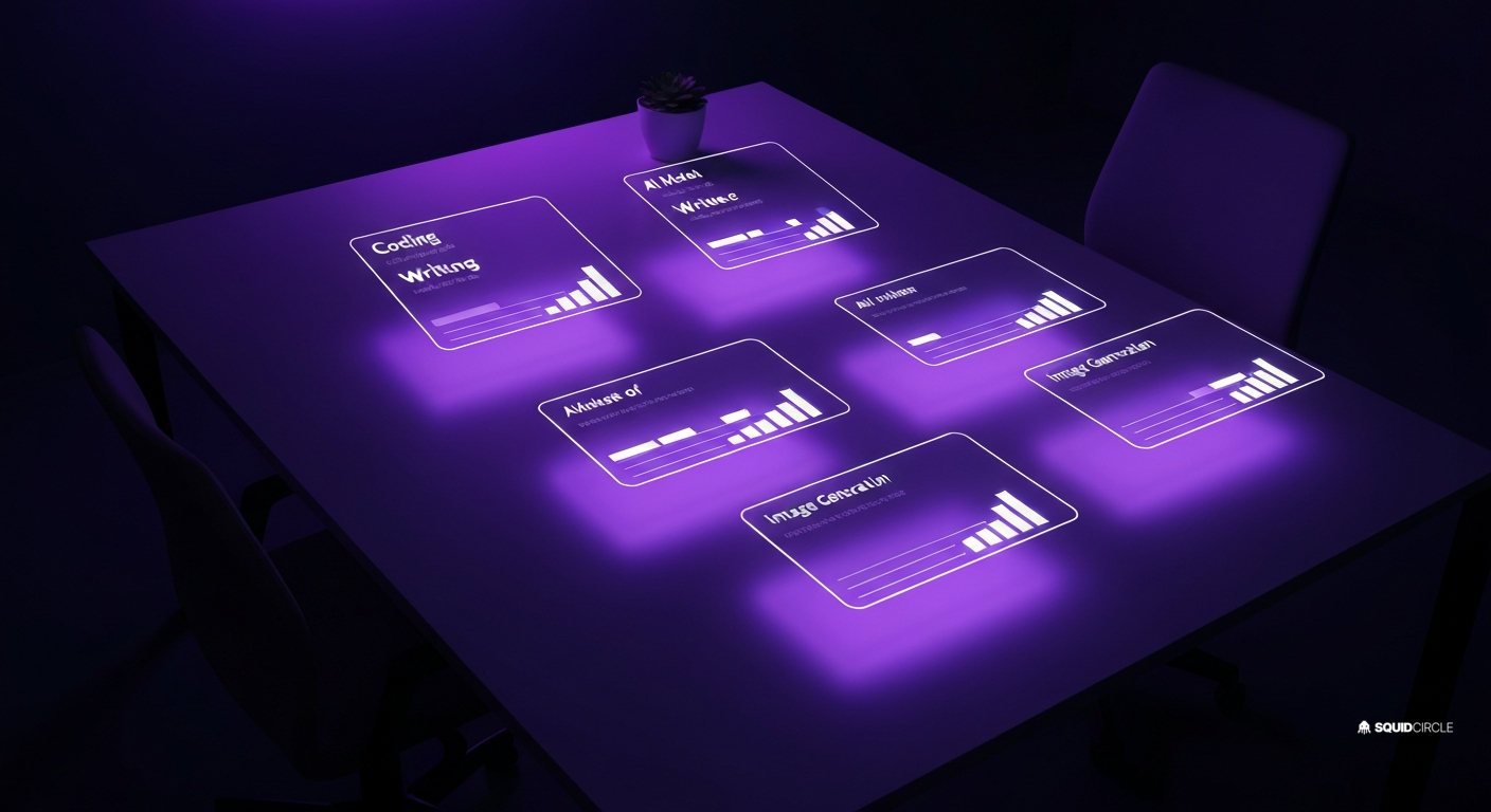 AI models comparison interface showing options like GPT-4o, Claude, and Gemini