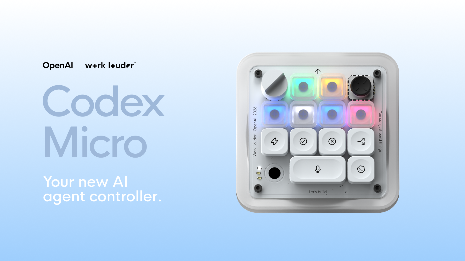 OpenAI Codex Micro mechanical keyboard controller for AI agents